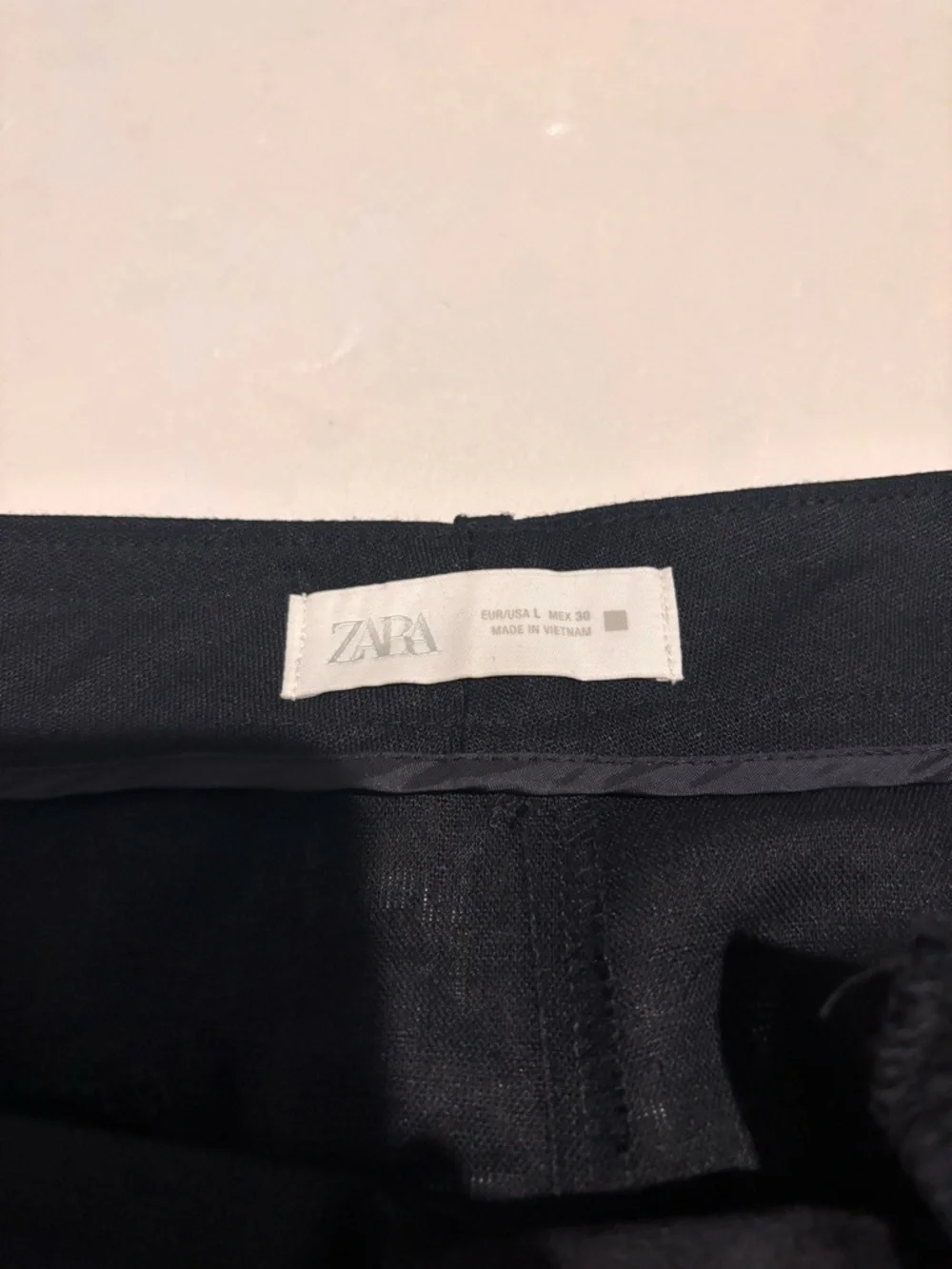 Zara women’s black linen- Tailored Straight Leg - Picture 3 of 3